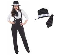 Fun Shack Costume Black Lady Gangster Costume Women M