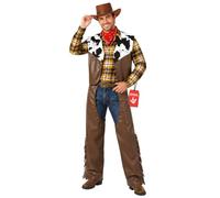 Fun Shack, Cowboy Costume Men, Halloween Costumes for Men | Leather Look Chaps, Cow Print Waistcoat with a Sheriff Badge Included, Perfect for Halloween, Great for Adults Fancy Dress