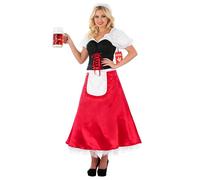 Fun Shack Dirndl Dress Women, Oktoberfest Outfit Women, Bavarian Costume | Corset-Lace Bodice, Contrast Apron, Floral Headband, Zip & Waistband, Perfect for Oktoberfest, Ideal for Parties & Events