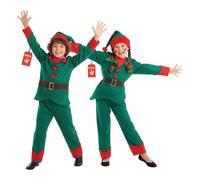 Fun Shack Christmas Elf Costume for Kids - Girls and Boys Elf Outfit - Holiday Dress-Up for Children, Large