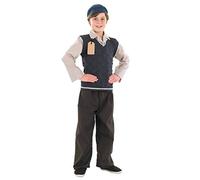 Fun Shack Evacuee Costume Boys, WW2 Costumes for Kids, WW2 Evacuee Costume Boy, Halloween Costumes for Kids, Large