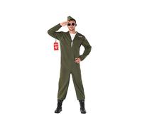 Fun Shack Fighter Pilot Costume Men Aviator Flight Suit Halloween Costume for Adults, Jet Pilot Outfit for Parties, Medium