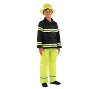 Fun Shack Kids Fire Fighter Costume Boys Girls Dress Up Fireman Uniform Outfit Large