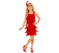 Fun Shack World Book Day Costumes For Girls Red Flapper Dress Fancy Dress For Kids Flapper Girl Outfit, X-Large