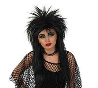 Fun Shack Glam Rock Fancy Dress Wig, Punk Wig Women, 80s Wig Women, Womens Glam Rock Wig, Black Rock Wig, Rock Star Wig One Size