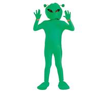 Fun Shack Green Alien Costume for Kids - Boys and Girls Alien Outfit - Fun Dress-Up for Halloween and Parties, Medium