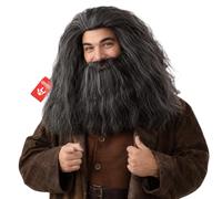 Fun Shack Wizard Beard Wig Grey Costume Accessory for Men - Fancy Dress Wig and Beard Set for Themed Parties, One Size