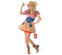 Fun Shack Ladies Cowgirl Costume - Adult Cowgirl Outfit, Western Dress, Cowboy Costume for Women, Fancy Dress, Large