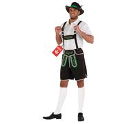 Fun Shack Lederhosen Men Bavarian Costume Oktoberfest Outfit Mens Costume Accessories for Festivals and Celebrations, Large