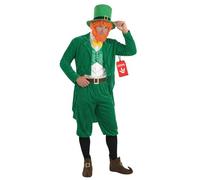 Fun Shack Leprechaun Costume For Men, Green Irish Tailcoat With Hat And Beard, Mens St Patricks Day Outfit Large