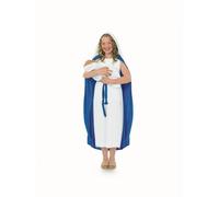 Fun Shack Mary Costume Kids, Girls Christmas Costume | Long White Tunic Dress with a Coordinating Belt, Flowing Royal Blue Cape Included, Perfect for Christmas, Fun for Fancy Dress