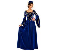 Fun Shack Victorian Costume for Girls - Medieval Queen Dress, Tudor Style Outfit for Women, Historical Dress Up, Small