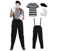 Fun Shack Mime Artist Costume - French Mime Fancy Dress for Men - Perfect for Themed Parties and Events, X-Large