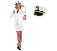 Fun Shack Navy Costume Women, Sailor and Navy Fancy Dress, Nautical Fancy Dress, Womens Officer Costume Large