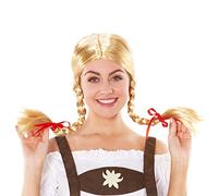 Fun Shack Oktoberfest Wig Women, Bavarian Wig with pigtails, Lederhosen Women Wigs, Bavarian Pigtail Costume One Size