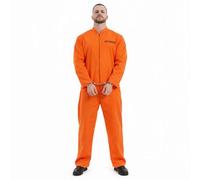 Fun Shack Orange Prisoner Costume Men Jumpsuit Outfit Convict Costume Prisoner Attire for Halloween Parties, Small