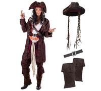 Fun Shack Pirate Costume for Men - Adult Pirate Fancy Dress Outfit - Perfect for Halloween, Halloween Costumes Men, Large