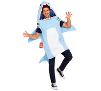 Fun Shack, Shark Costume, Halloween Costumes for Men | Gill Markings, Tooth Trim Along the Hood Opening, Eye Detail on the Hood, Perfect for Halloween, Great for Fancy Dress