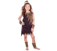 Fun Shack Stone Age Costume Girls, Cave Girl Costume for Kids, Caveman Costumes Kids, Halloween Costumes for Girls