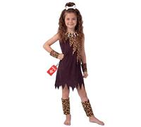 Fun Shack Kids Stone Age Costume, Girls Caveman Outfit, Fun Prehistoric Dress-Up for Kids, Stone Age Themed Costume, Large