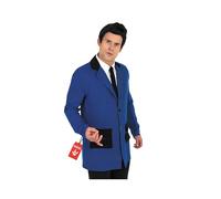Fun Shack, Teddy Boy Costume, Halloween Costumes for Men | Bold Blue Suit Jacket with Slim-fit Styling, White Shirt Insert Included, Perfect for Halloween, Great for Fancy Dress