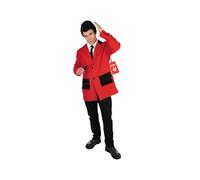 Fun Shack, Teddy Boy Suits 1950s for Men, Halloween Costumes for Men | Red Suit Jacket with a White Shirt Insert, Slim Black Necktie Included, Perfect for Halloween, Great for Fancy Dress