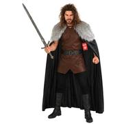 Fun Shack Fur Cape Costume Men Viking Cloak Medieval Outfit for Themed Parties and Halloween Celebrations, One Size