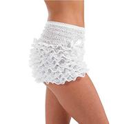 Fun Shack White Frilly Skirt Women, Bloomers Fancy Dress, White Ruffle Shorts, Frilly Shorts Women One Size