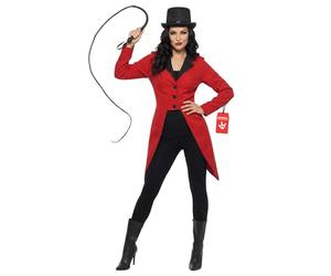 Fun Shack Womens Circus Ringmaster Jacket Adults Red Showman Tailcoat Costume, Womens Ringmaster Jacket XX-Large