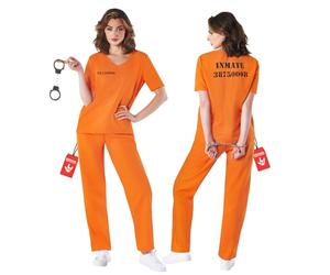 Fun Shack Women's Orange Prisoner Costume - Female Prisoner Outfit for Halloween, Costume Parties, and Themed Events, X-Large