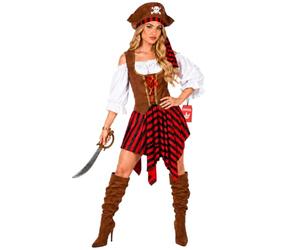 Fun Shack Womens Pirate Costume Striped Caribbean Pirates First Mate Dress, XL, Striped Pirate