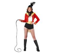 Fun Shack Women's Ringmaster Costume - Adult Showman Red Circus Carnival Outfit for Themed Parties and Events, X-Large