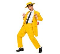 Fun Shack, Yellow Suit Costume Men, Halloween Costumes for Men | Matching Yellow Jacket, Trousers, Printed Shirt, Spotted Tie Included, Perfect for Halloween, Great for Fancy Dress
