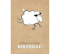 Fun Sheep Birthday Card - Large A5