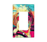 Fun Shih Tzu Dog Decorative Switch Cover 1 Gang Single Rocker, Pop Art Chien Switchcover Wall Plate, Puppy Electrical Faceplate for Bedroom Living Room Decor