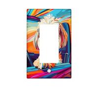 Fun Shih Tzu Dog Decorative Switch Cover 1 Gang Single Rocker, Pop Art Chien Wall Plate Cover, Standard Size, Puppy Electrical Faceplate for Bedroom Living Room Decor