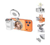 Fun Shot Smartphone Handle Grip with C03 Magnetic Selfie Light, Phone Camera Grip with Detachable Charging Bluetooth Remote Control, Phone Grip for Photography, Compatible with iPhone and Android