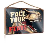 Fun Signs For Home Decor Face Your Fears: T-rex Challenge! Pool Decor Wall Decorations(20X30CM)