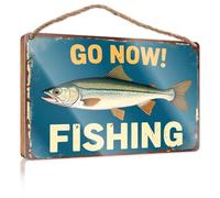 Fun Signs For Home Decor Go Now! Fishing Pool Decor Wall Decorations(15X28CM)
