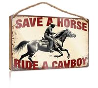 Fun Signs For Home Decor Save A Horse, Ride A Cowboy. Pool Decor Wall Decorations(15X28CM)