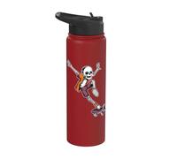 Fun Skater Skateboarding Skeleton Funny Halloween Sports Stainless Steel Insulated Water Bottle