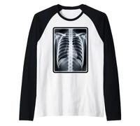 Fun Skeleton Chest X-Ray Lazy Halloween Costume Raglan Baseball Tee