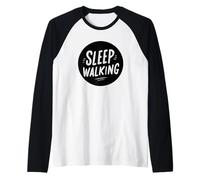 Fun Sleepwalking Graphic Logo Raglan Baseball Tee