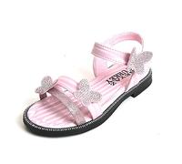Fun Slippers for Teen Girls Summer Outdoor Closed Toe Soft Rubber Sole Beach Water Shoes Dress Princess Flat (Pink, 8.5 Toddler)