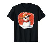 Fun Snowman in Cowboy Hat Look for Rodeo and Winter Fans T-Shirt