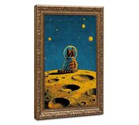Fun Space Astronaut Cat Cosmic Sci-Fi Retro Decoration Canvas Poster Bedroom Decor Landscape Office Room Decor Gift 16" L X 24" W