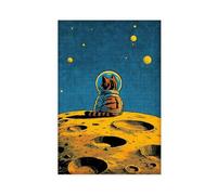 Fun Space Astronaut Cat Cosmic Sci-Fi Retro Decoration Canvas Poster Bedroom Decor Landscape Office Room Decor Gift 20" L X 30" W