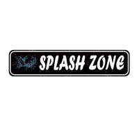 Fun Splash Zone Sign - 16x4 Inch Metal Pool Rules Decor, Playful Water-Themed Sign for Pool Area & Backyard