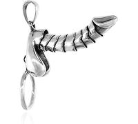 Fun Stand Up Ornament, Alloy Erectable Pendant, Stainless Steel Funny Necklace, Creative Male Organ Modeling Necklace, Couple Funny Jewelry for Men Women (Silver)