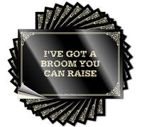 Fun Stuff Cover Decal - I've Got A Broom You Can Raise Feminist Durable Sticker Easy Apply for Alcohol Decor(8X12CM)